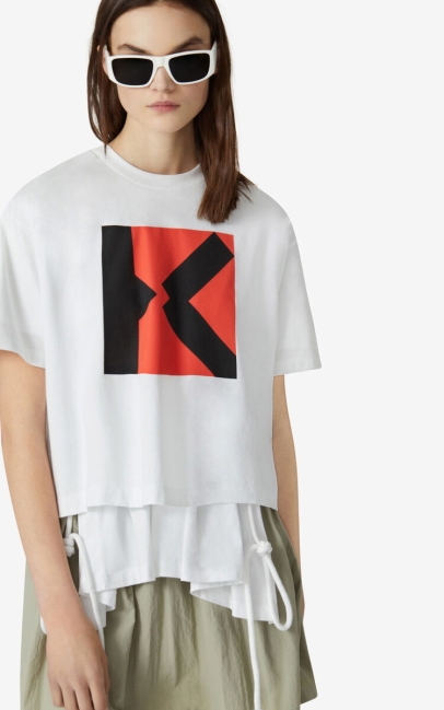 Kenzo Women Kenzo Sport 'blocked K' Boxy T-shirt White
